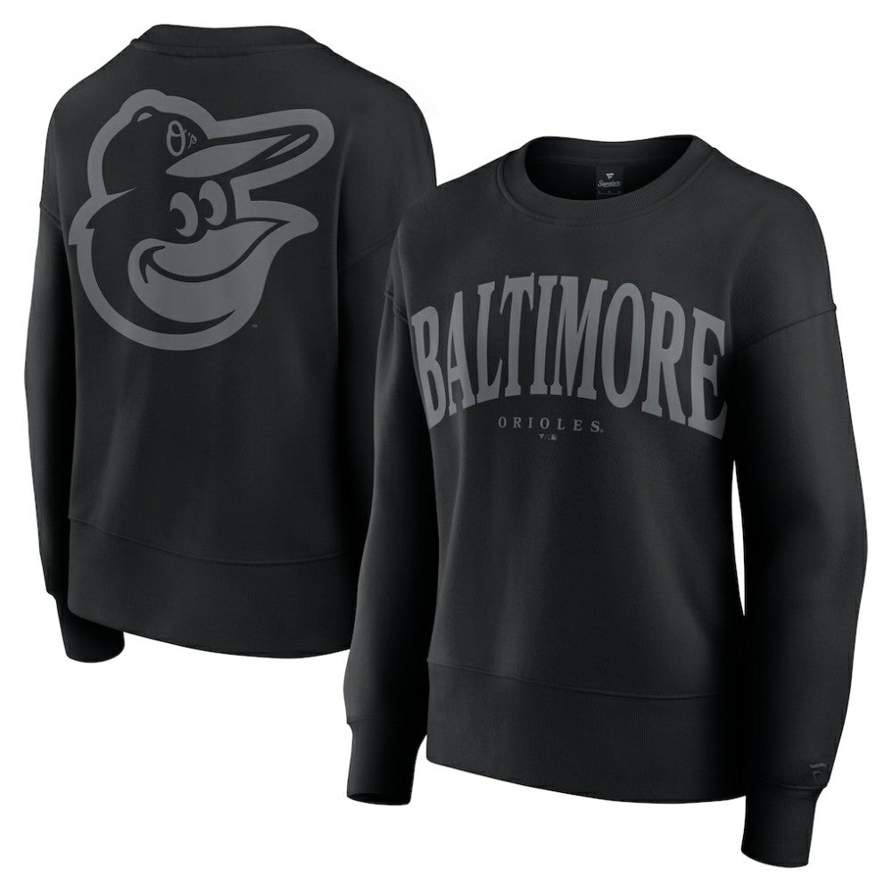 Black Baltimore Orioles Fanatics Women's Elements Flow Pullover Sweatshirt