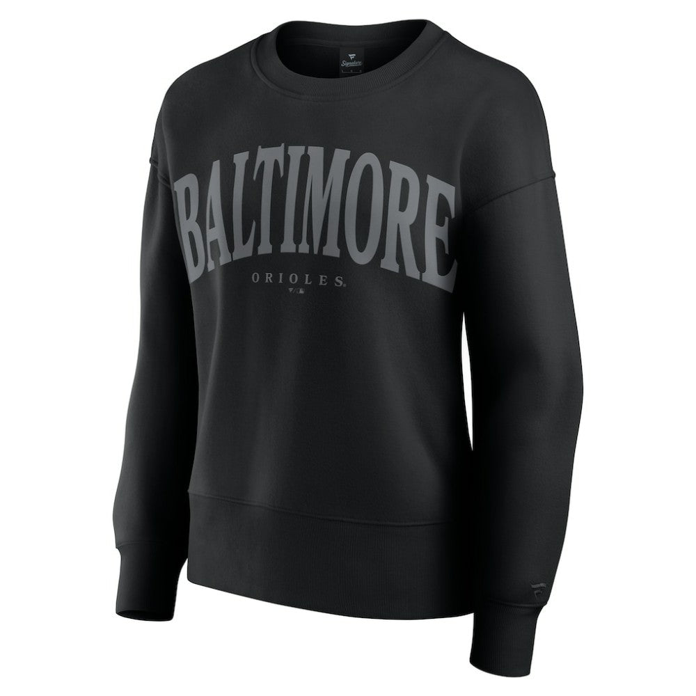 Black Baltimore Orioles Fanatics Women's Elements Flow Pullover Sweatshirt