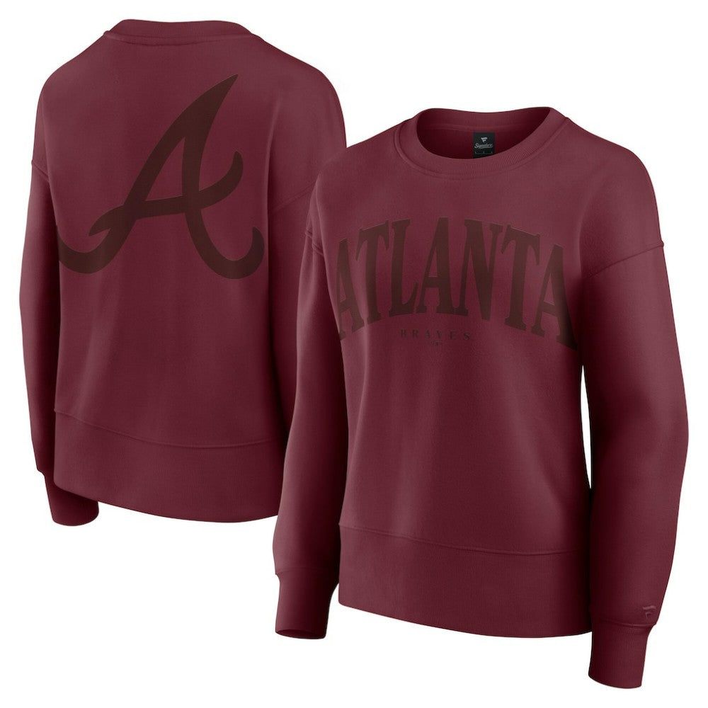 Burgundy Atlanta Braves Fanatics Women's Elements Flow Pullover Sweatshirt