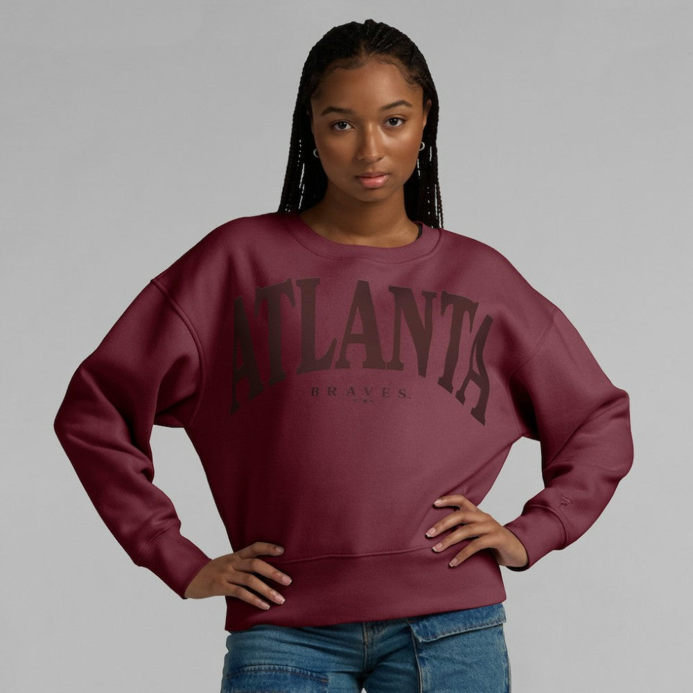 Burgundy Atlanta Braves Fanatics Women's Elements Flow Pullover Sweatshirt