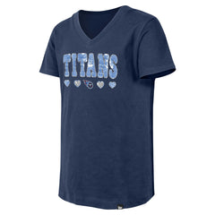 Girls Youth Flip Sequin V-Neck T-Shirt - Tennessee Titans T-shirts