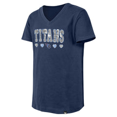 Girls Youth Flip Sequin V-Neck T-Shirt - Tennessee Titans T-shirts
