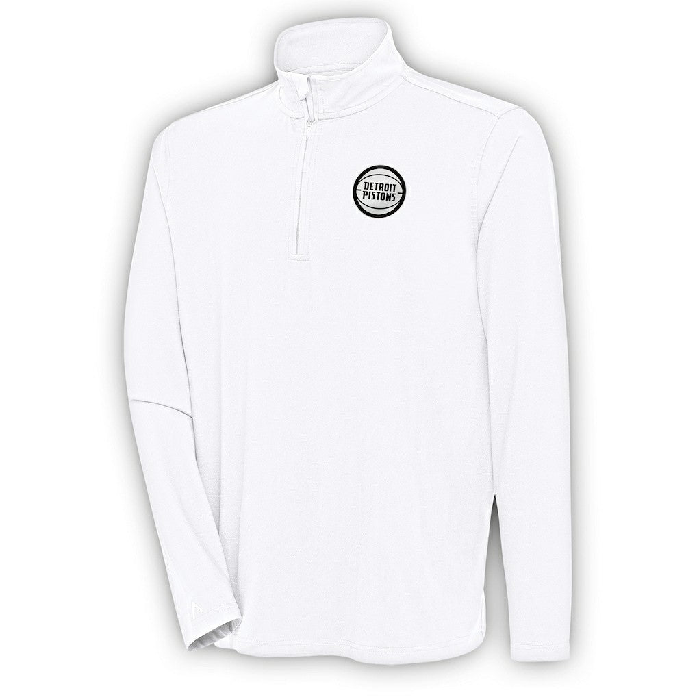 Detroit Pistons Antigua Metallic Logo Hunk Quarter-Zip Pullover sale
