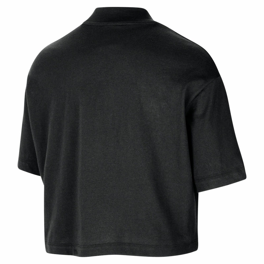 Nike Los Angeles Lakers Women's Courtside Mock Neck Loose Fit Cropped T-Shirt
