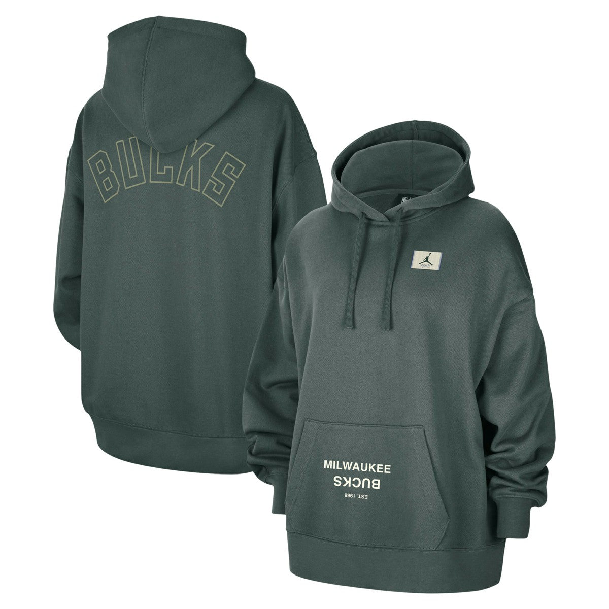 Milwaukee Bucks Jordan Brand Women's Courtside Statement Edition Oversize Pullover Hoodie