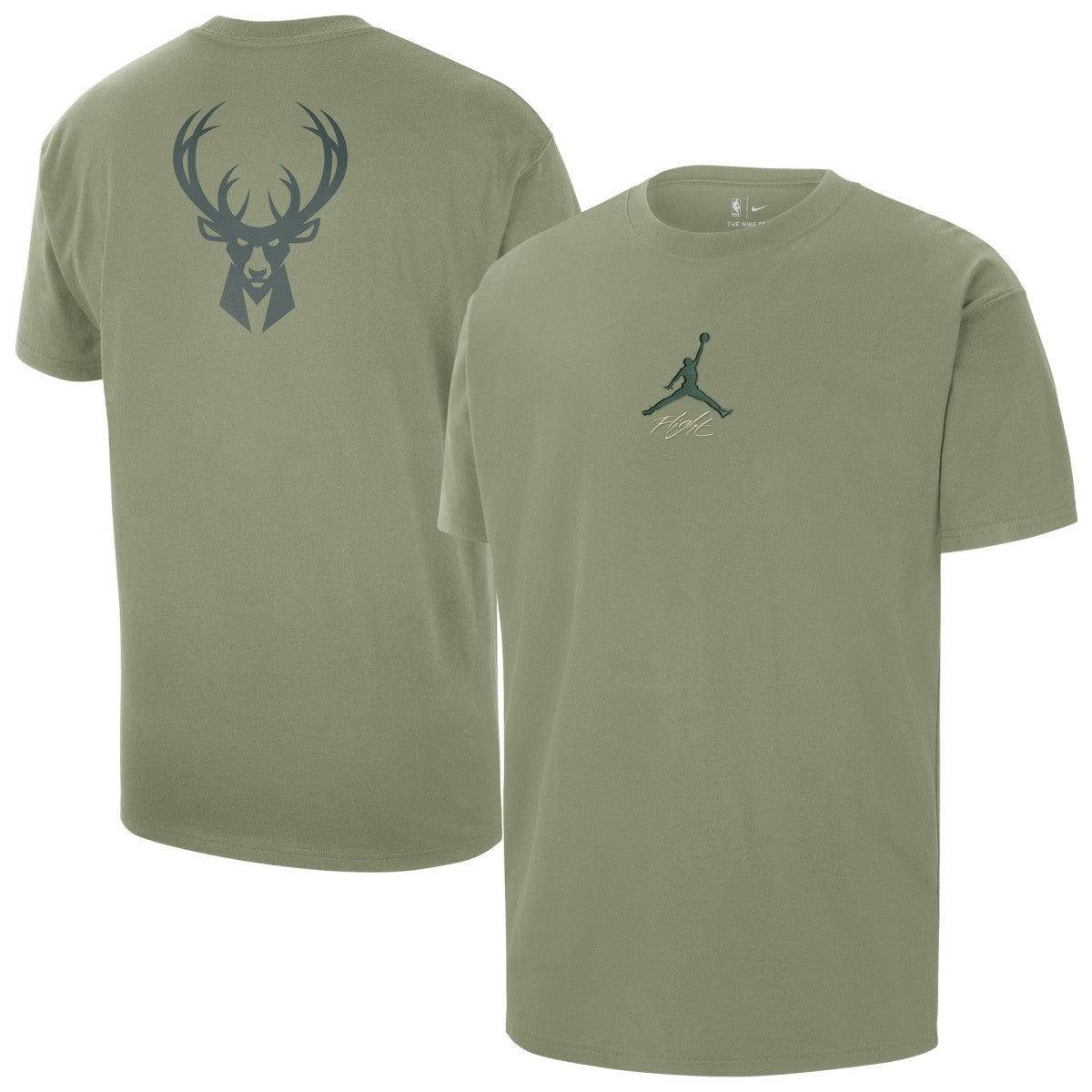 Milwaukee Bucks Jordan Brand Statement Edition Jumpman Flight Heavyweight T-Shirt