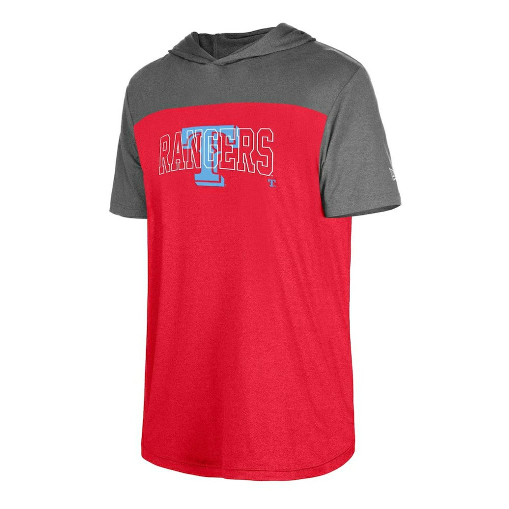 Red Texas Rangers New Era Active Brushed Hoodie T-Shirt