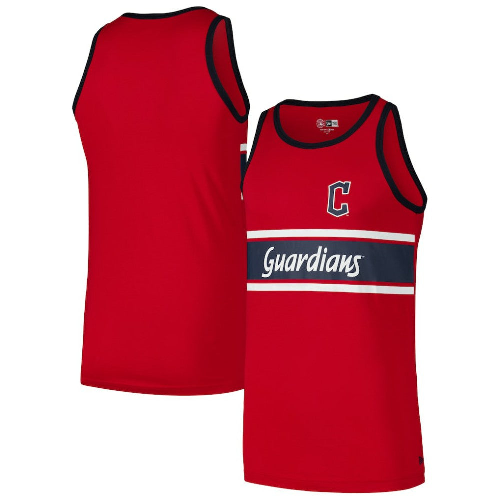 Red Cleveland Guardians New Era Jersey Ringer Tank Top