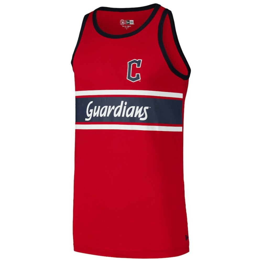 Red Cleveland Guardians New Era Jersey Ringer Tank Top