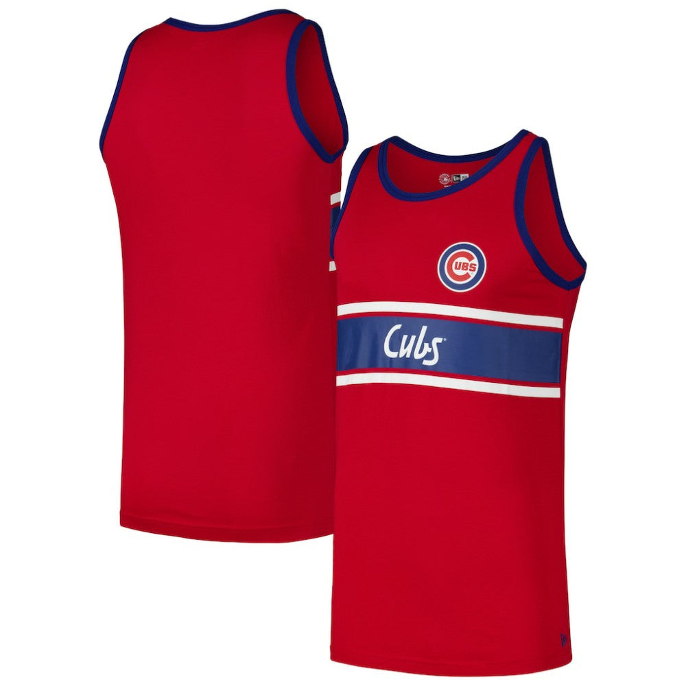 Red Chicago Cubs New Era Jersey Ringer Tank Top