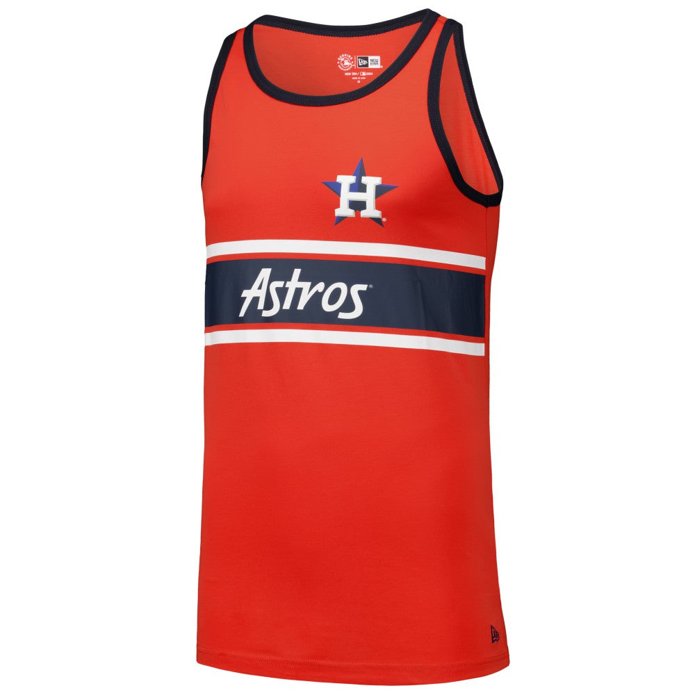 Orange Houston Astros New Era Jersey Ringer Tank Top