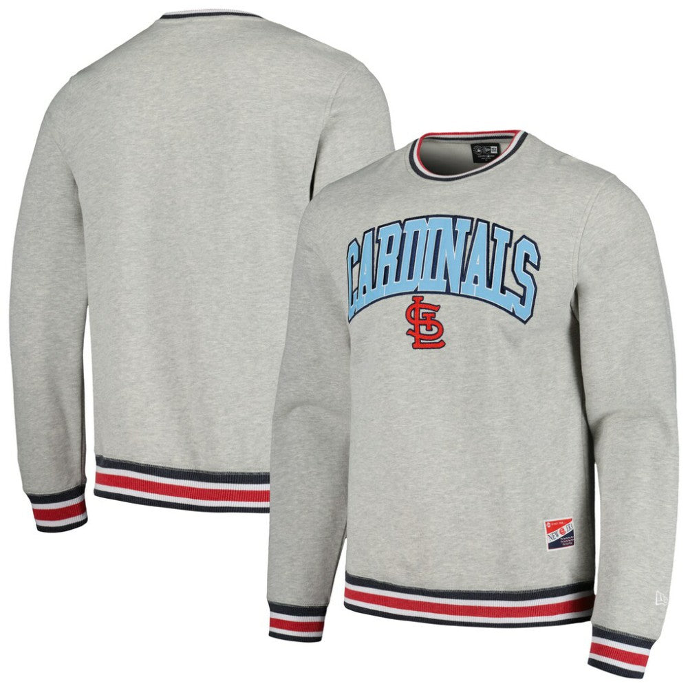 Heather Gray St. Louis Cardinals New Era Throwback Classic Pullover Sweatshirt