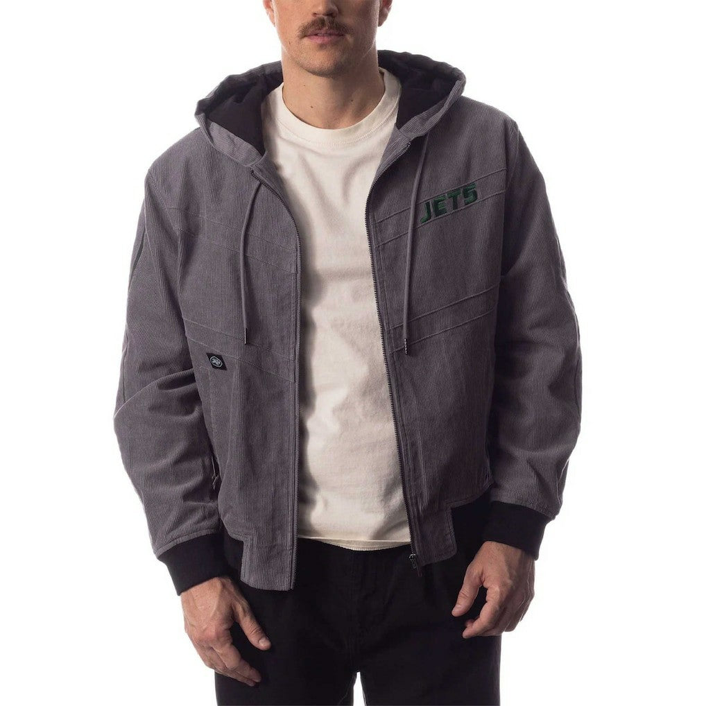 The Wild Collective Corduroy Bomber Full-Zip Jacket - New York Jets Jackets
