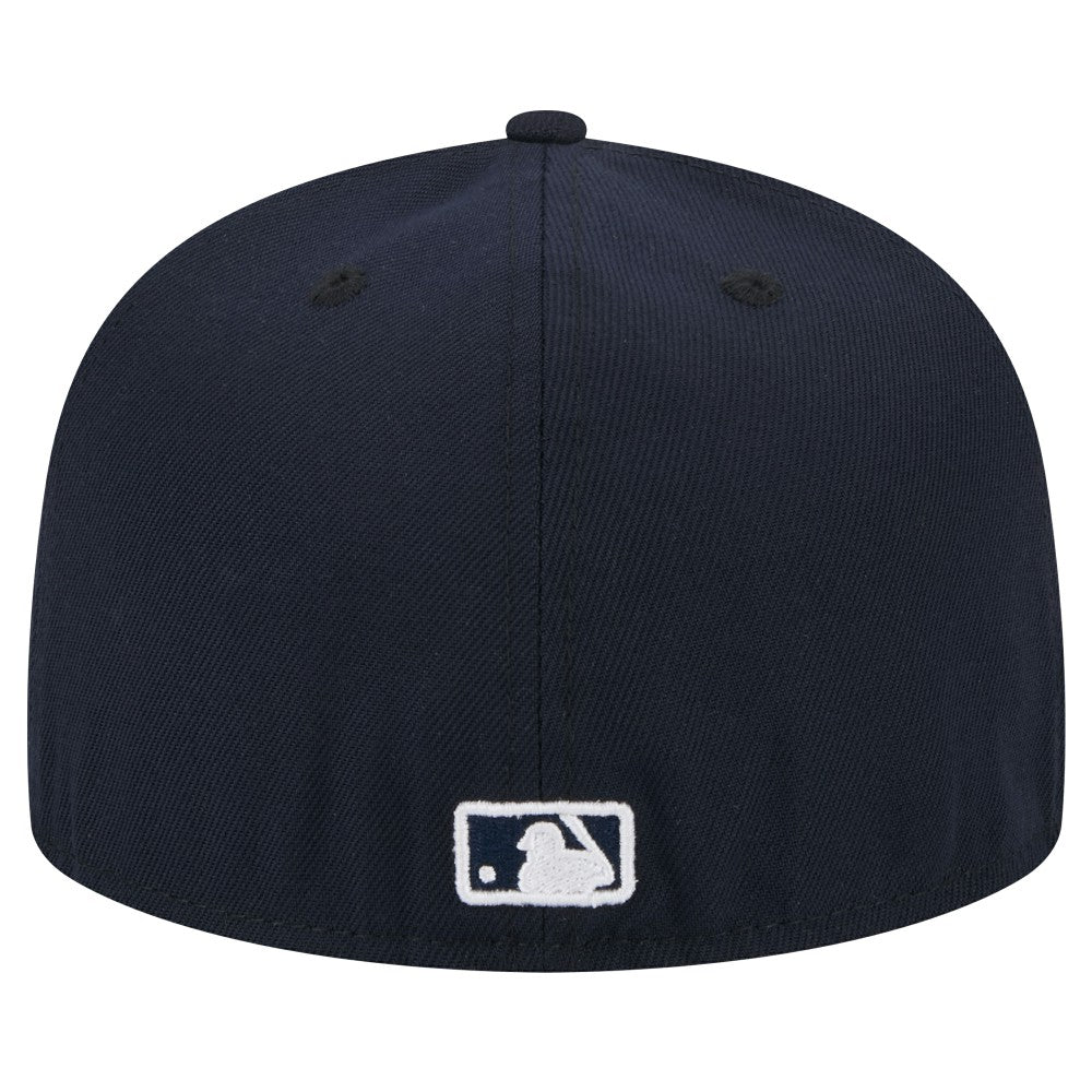 Navy Miami Marlins New Era White Logo 59FIFTY Fitted Hat
