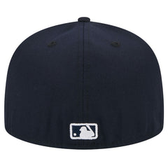 Navy Miami Marlins New Era White Logo 59FIFTY Fitted Hat