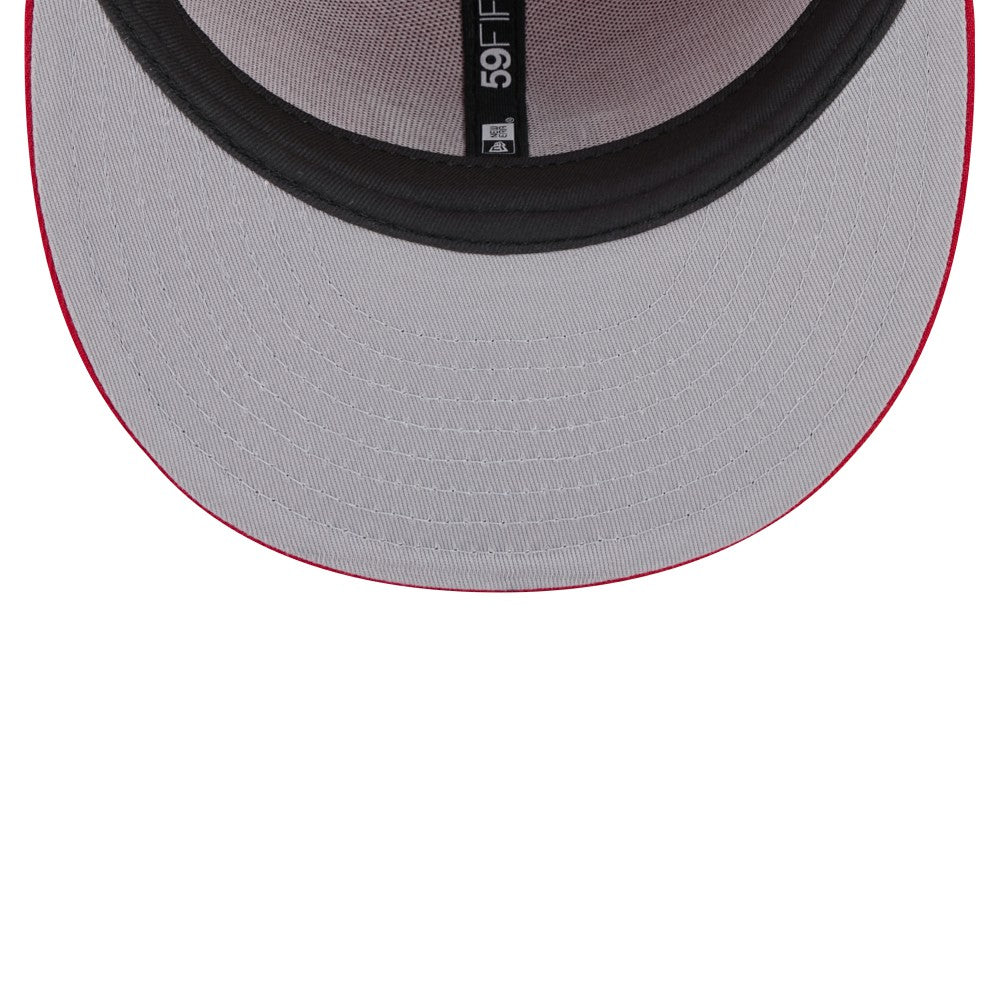 Red Miami Marlins New Era White Logo 59FIFTY Fitted Hat