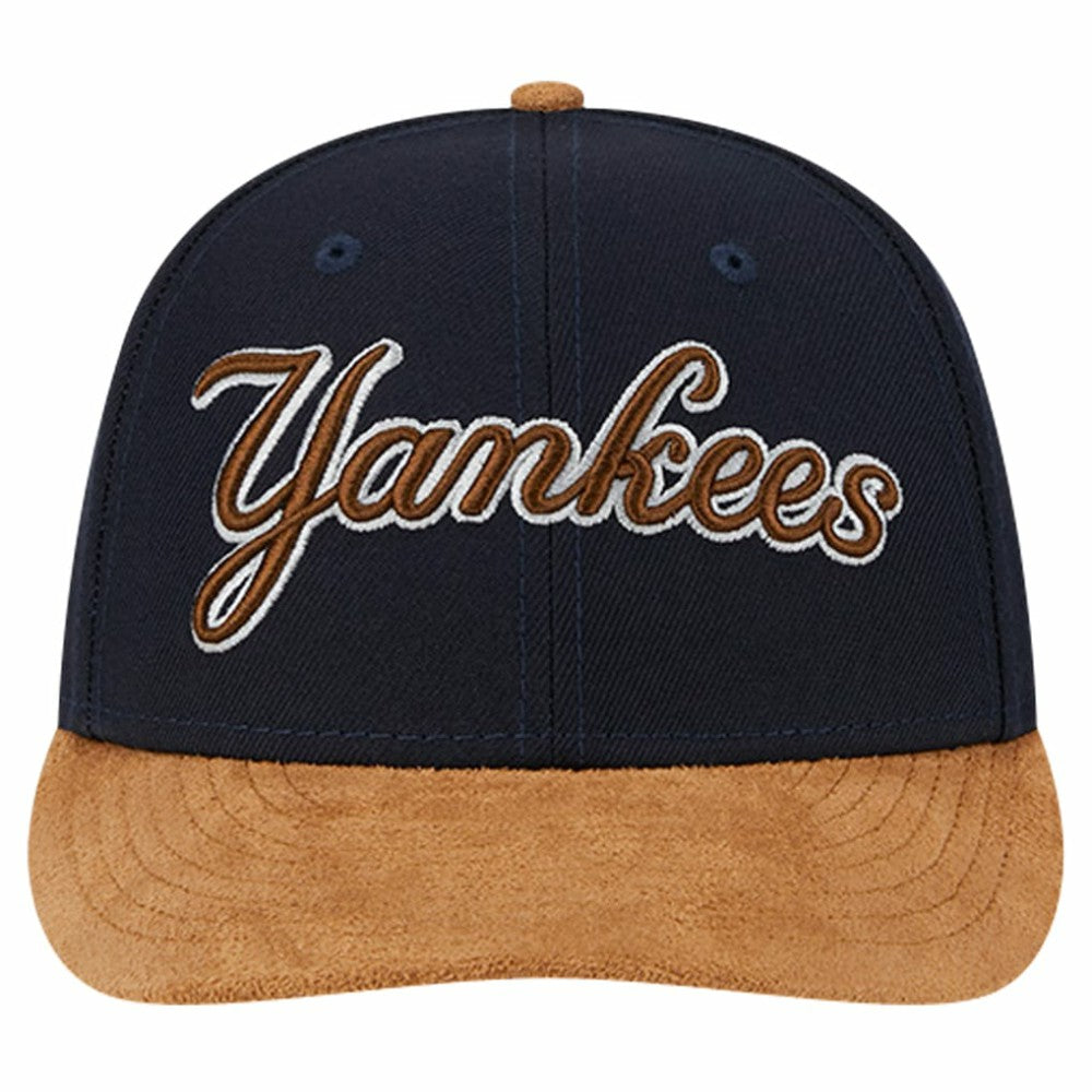 Navy New York Yankees New Era Team Suede Visor Low Profile 59FIFTY Fitted Hat