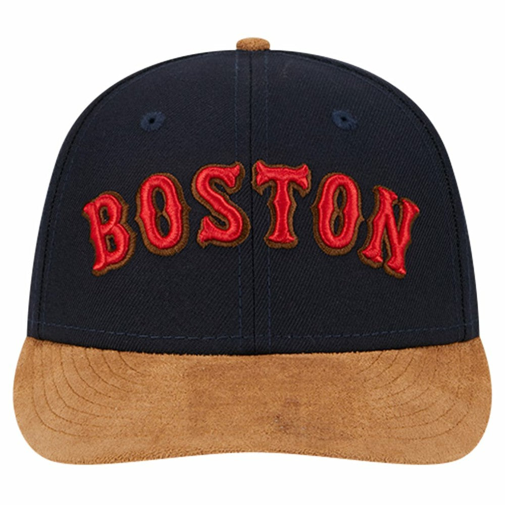 Navy Boston Red Sox New Era Team Suede Visor Low Profile 59FIFTY Fitted Hat