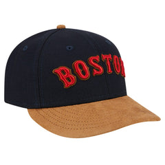 Navy Boston Red Sox New Era Team Suede Visor Low Profile 59FIFTY Fitted Hat