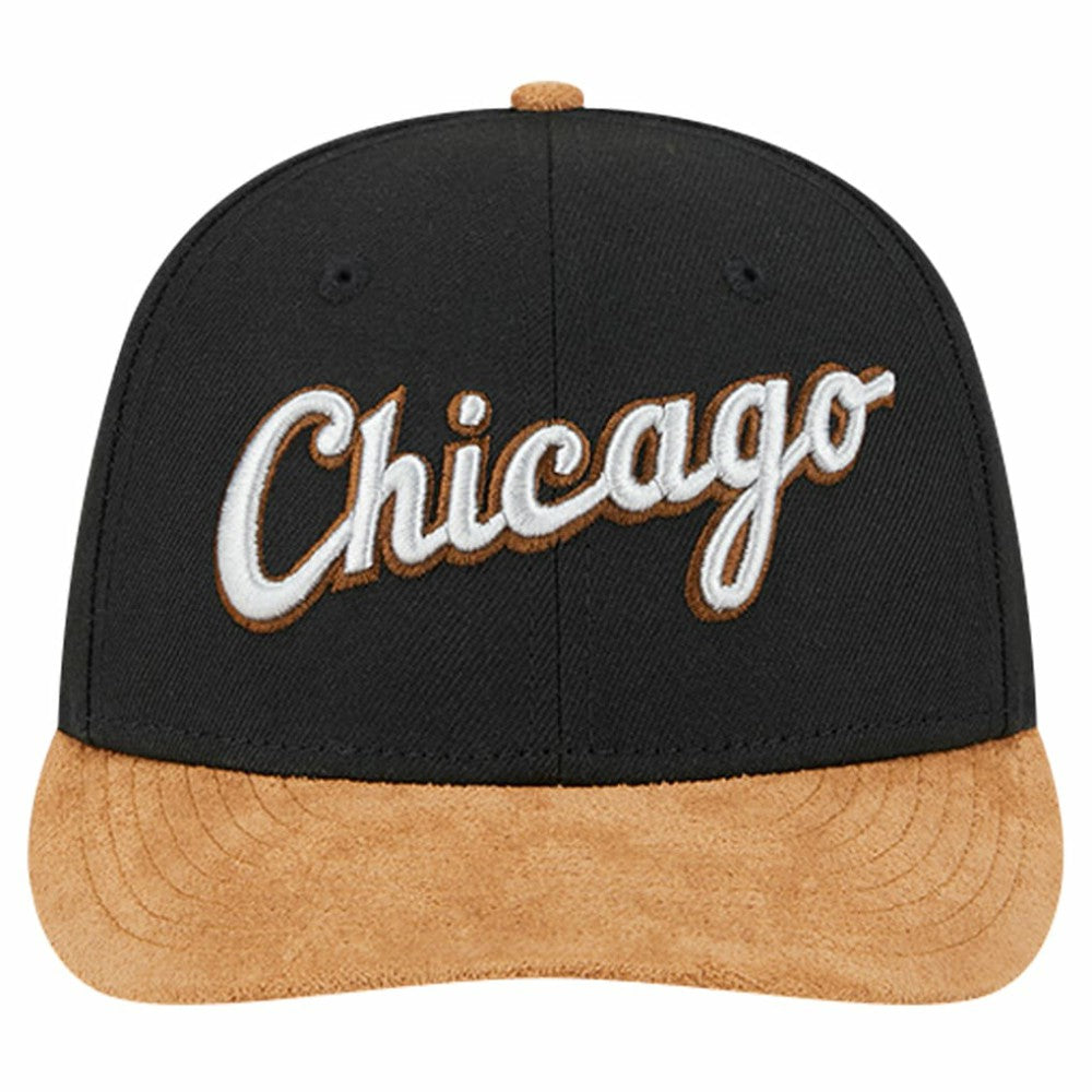 Black Chicago White Sox New Era Team Suede Visor Low Profile 59FIFTY Fitted Hat