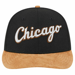 Black Chicago White Sox New Era Team Suede Visor Low Profile 59FIFTY Fitted Hat