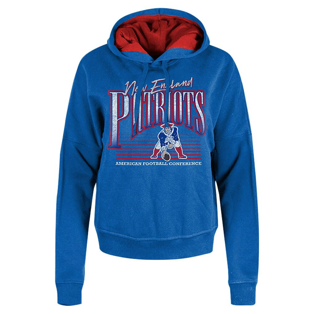 Women's Throwback Boxy Pullover Hoodie - New England Patriots Hoodies