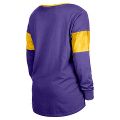 Women's Lace-Up Notch-Neck Long Sleeve T-Shirt - Minnesota Vikings T-shirts