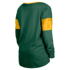 Women's Lace-Up Notch-Neck Long Sleeve T-Shirt - Green Bay Packers T-shirts