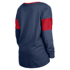 Women's Lace-Up Notch-Neck Long Sleeve T-Shirt - Houston Texans T-shirts