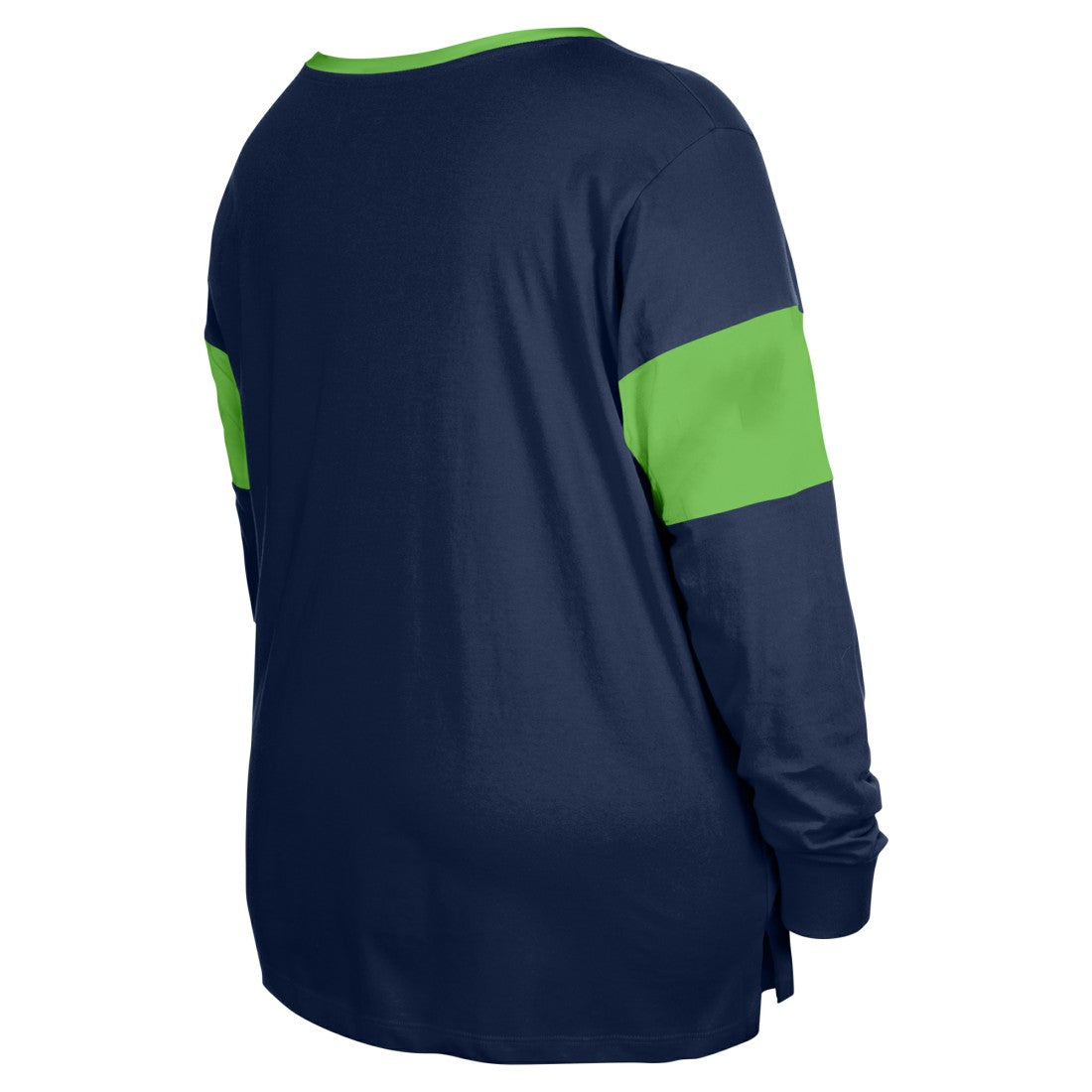 Women's Plus Size Lace-Up Notch Neck Long Sleeve T-Shirt  - Seattle Seahawks T-shirts