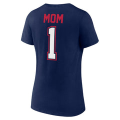 Navy Atlanta Braves Fanatics Women's Plus Size Mother's Day #1 Mom V-Neck T-Shirt