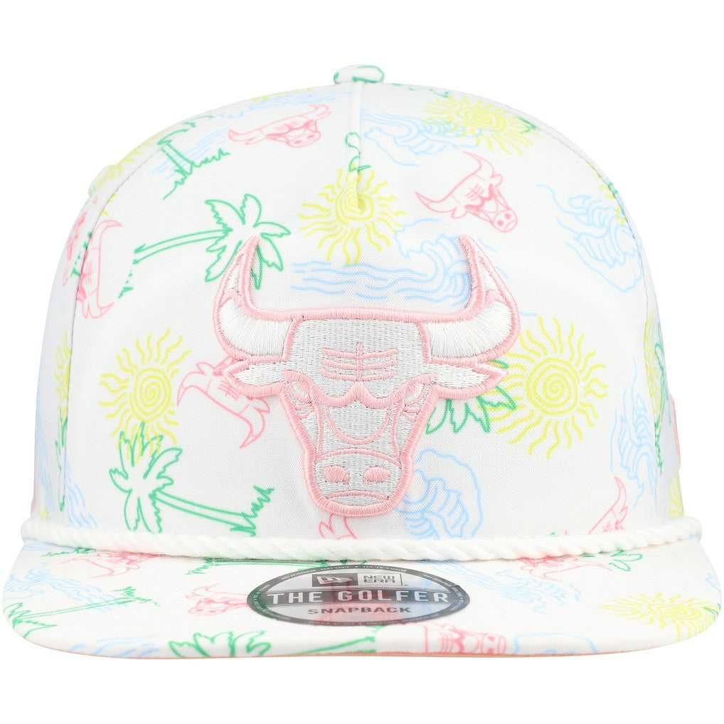 New Era Chicago Bulls Palm Trees and Waves Golfer Adjustable Hat
