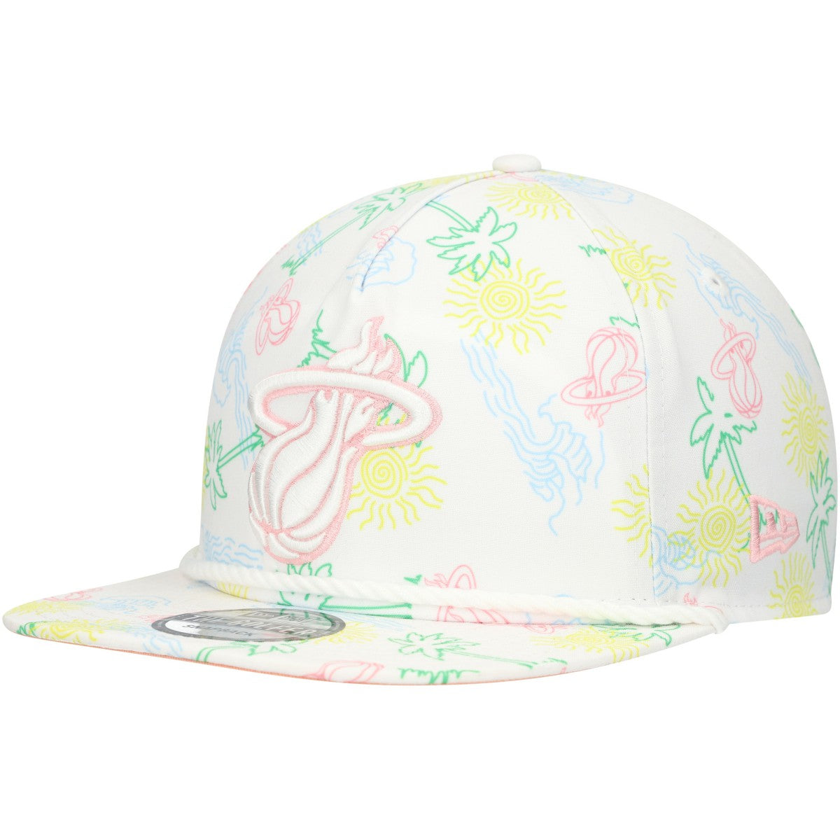 New Era Miami Heat Palm Trees and Waves Golfer Adjustable Hat