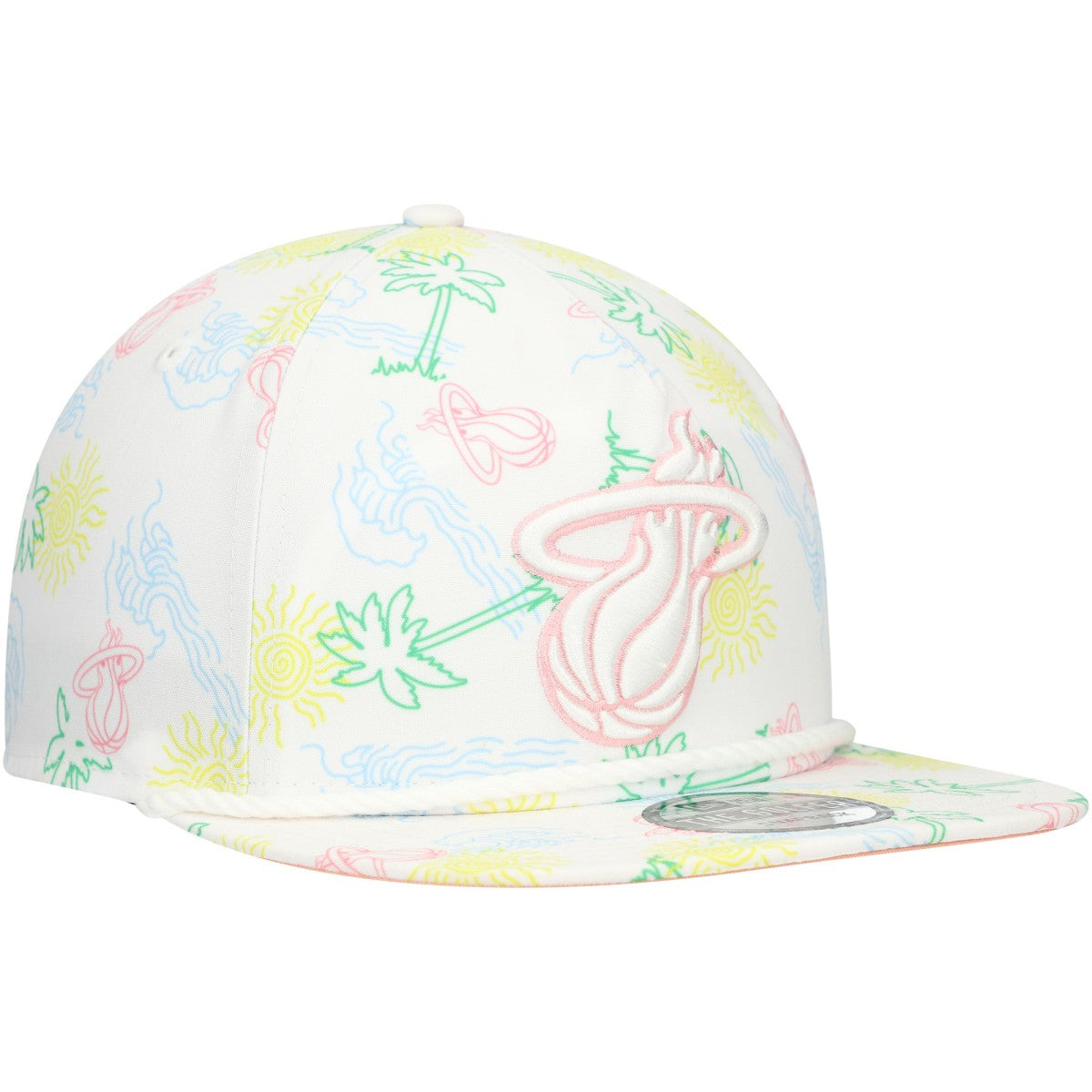 New Era Miami Heat Palm Trees and Waves Golfer Adjustable Hat