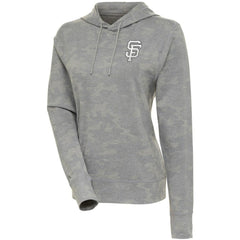 White San Francisco Giants Antigua Women's Brushed Metallic Respite Pullover Hoodie