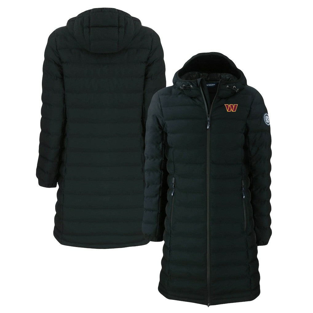 Cutter & Buck Women's Mission Ridge Repreve Eco Insulated Long Full-Zip Puffer Jacket - Washington Commanders Jackets