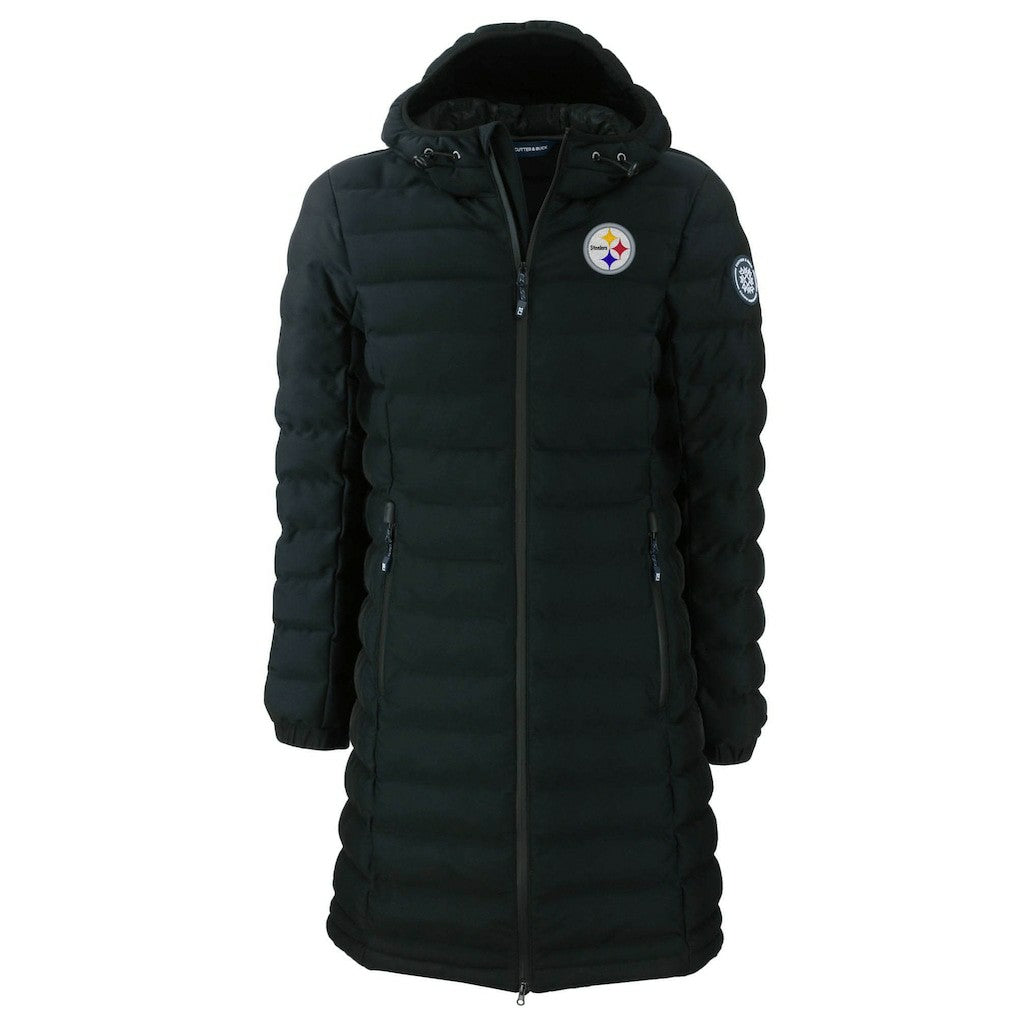 Cutter & Buck Women's Mission Ridge Repreve Eco Insulated Long Full-Zip Puffer Jacket - Pittsburgh Steelers Jackets