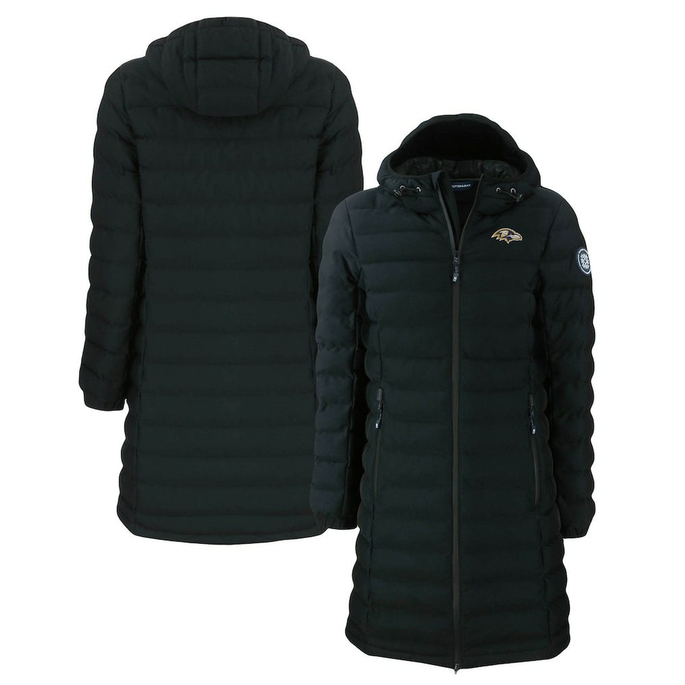 Cutter & Buck Women's Mission Ridge Repreve Eco Insulated Long Full-Zip Puffer Jacket - Baltimore Ravens Jackets