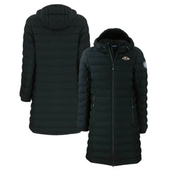 Cutter & Buck Women's Mission Ridge Repreve Eco Insulated Long Full-Zip Puffer Jacket - Baltimore Ravens Jackets