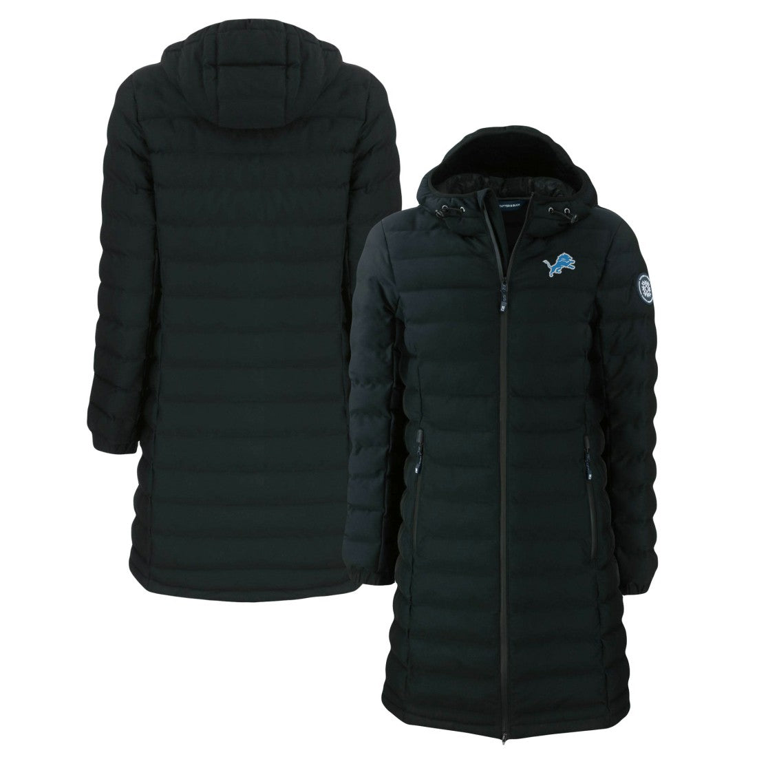 Cutter & Buck Women's Mission Ridge Repreve Eco Insulated Long Full-Zip Puffer Jacket - Detroit Lions Jackets