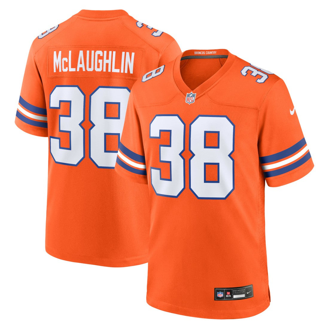 Jaleel McLaughlin  Mile High Collection 1977 Throwback Player Game Jersey - Denver Broncos Jerseys