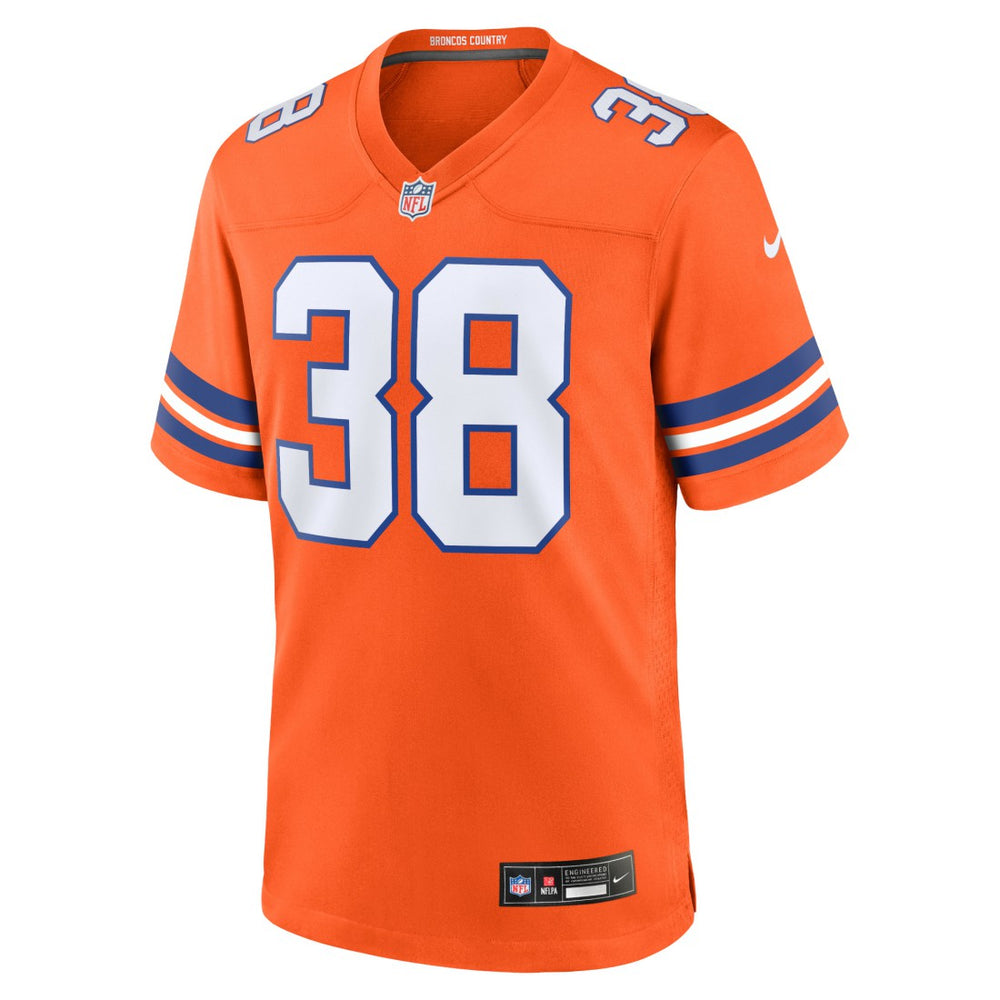 Jaleel McLaughlin  Mile High Collection 1977 Throwback Player Game Jersey - Denver Broncos Jerseys