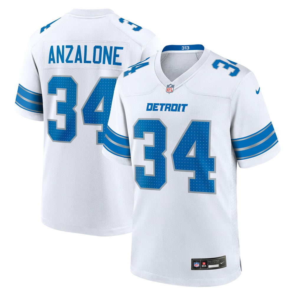 Alex Anzalone  White Game Jersey - Detroit Lions Jerseys