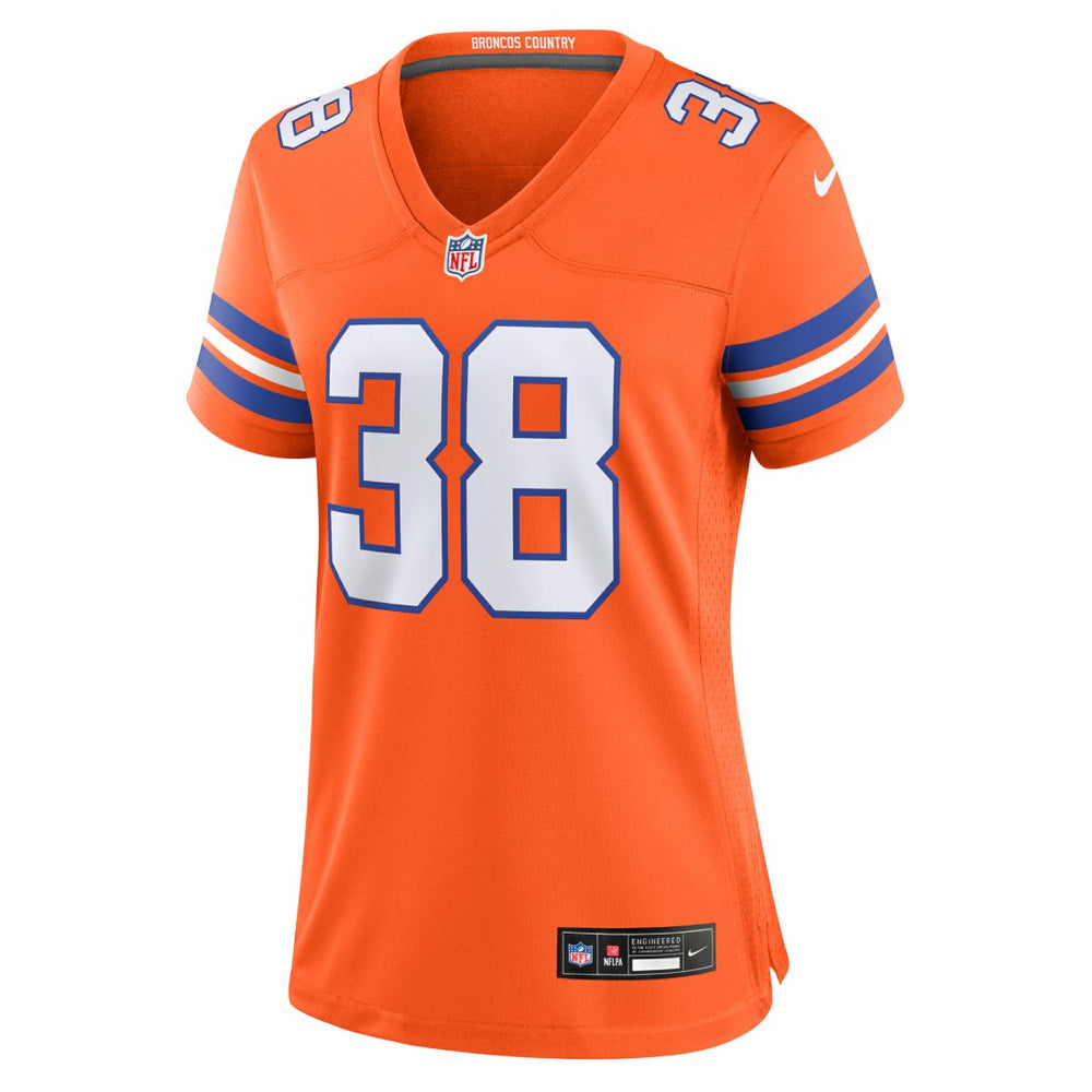 Jaleel McLaughlin  Women's Mile High Collection 1977 Throwback Player Game Jersey - Denver Broncos Jerseys