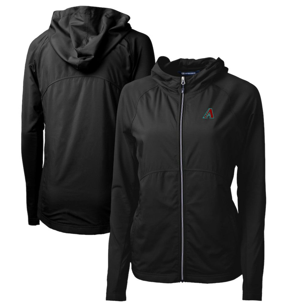 Black Arizona Diamondbacks Cutter & Buck Women's Adapt Eco Knit Hybrid Recycled Full-Zip Hoodie