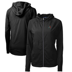 Black Arizona Diamondbacks Cutter & Buck Women's Adapt Eco Knit Hybrid Recycled Full-Zip Hoodie