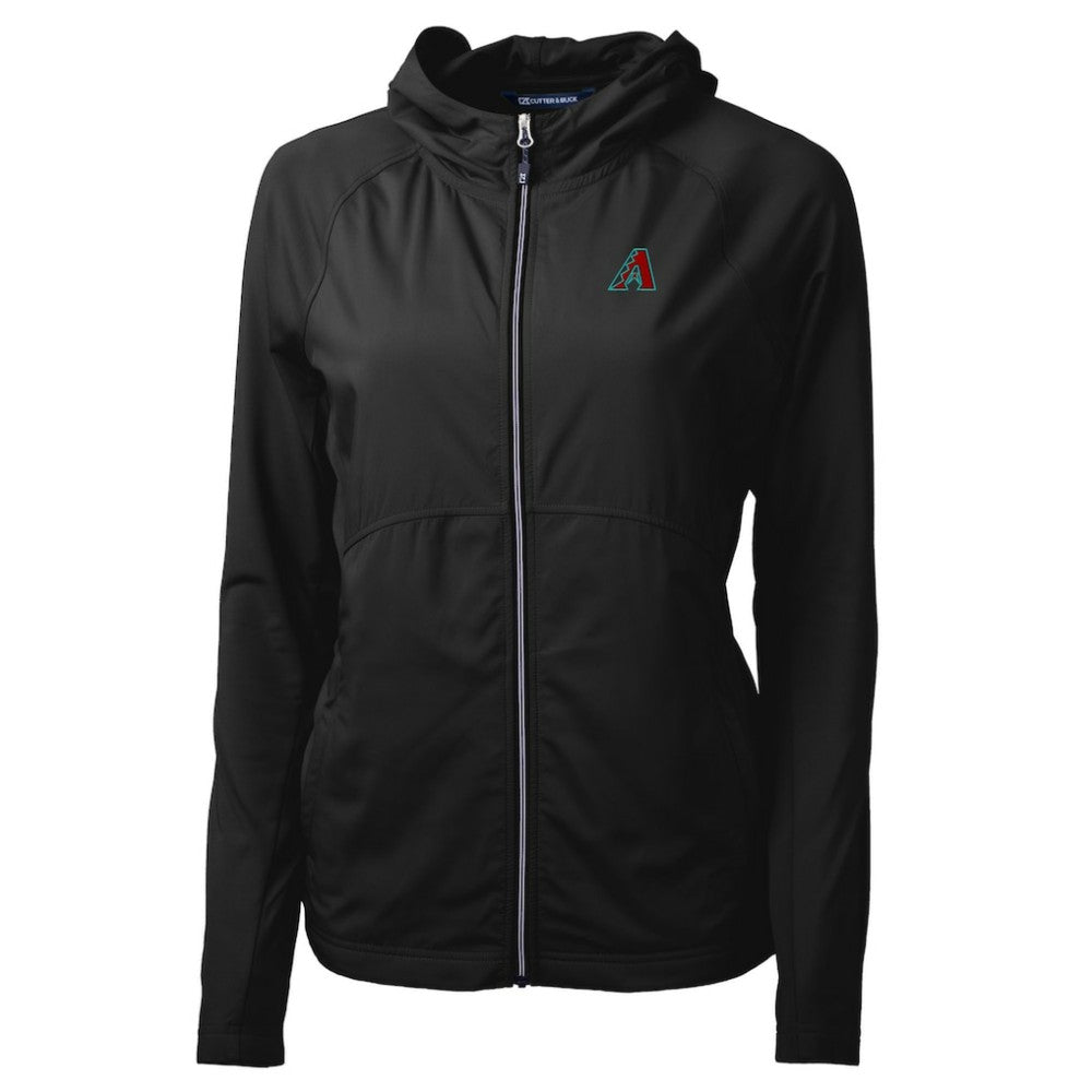 Black Arizona Diamondbacks Cutter & Buck Women's Adapt Eco Knit Hybrid Recycled Full-Zip Hoodie