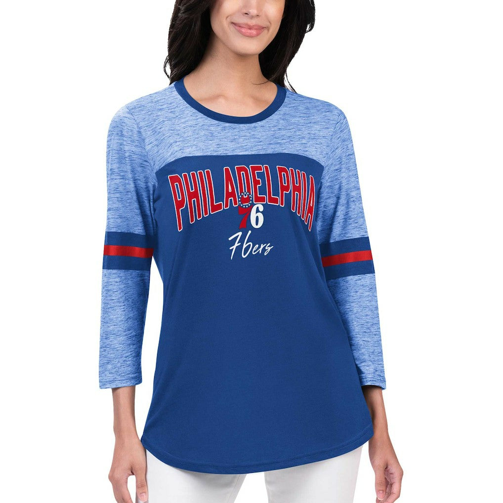 Philadelphia 76ers G-III 4Her by Carl Banks Women's Play the Game 3/4-Sleeve T-Shirt