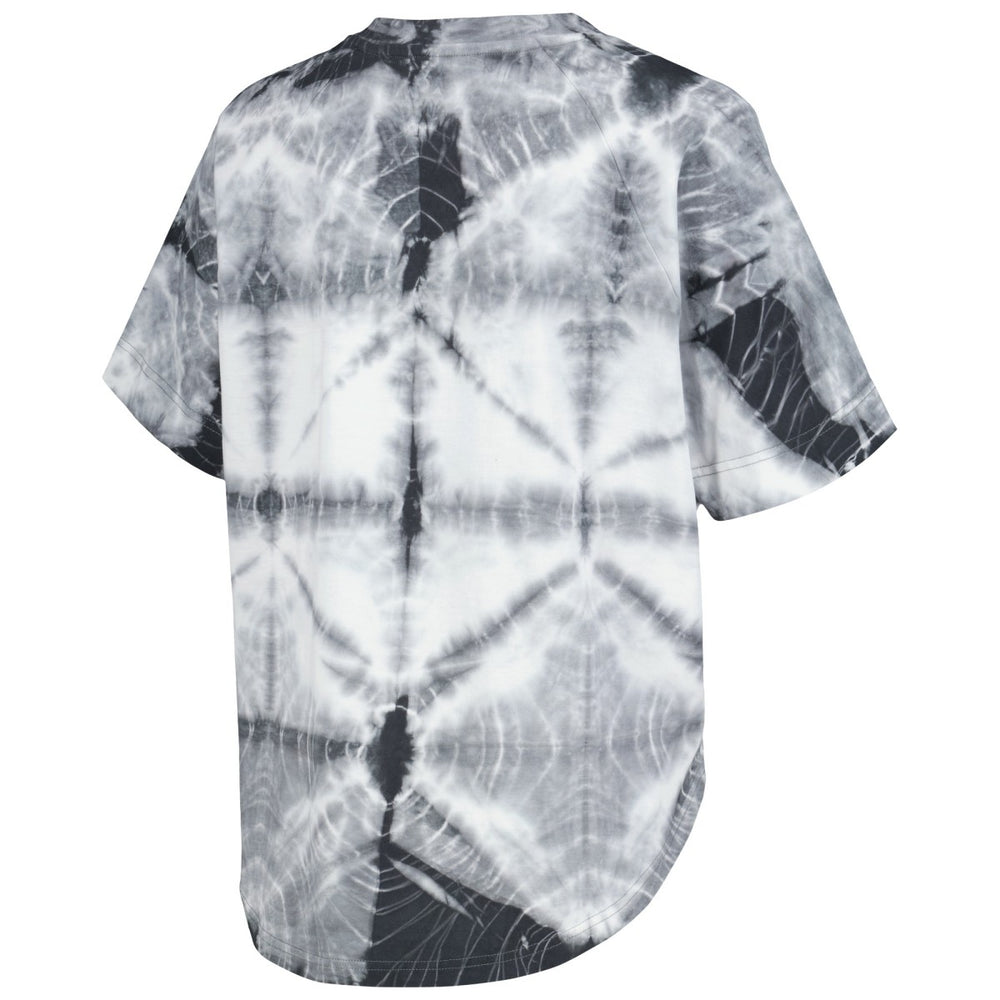 Los Angeles Lakers G-III 4Her by Carl Banks Women's Tournament Raglan Oversized Tie-Dye V-Neck T-Shirt