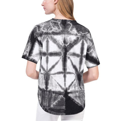 Brooklyn Nets G-III 4Her by Carl Banks Women's Tournament Raglan Oversized Tie-Dye V-Neck T-Shirt